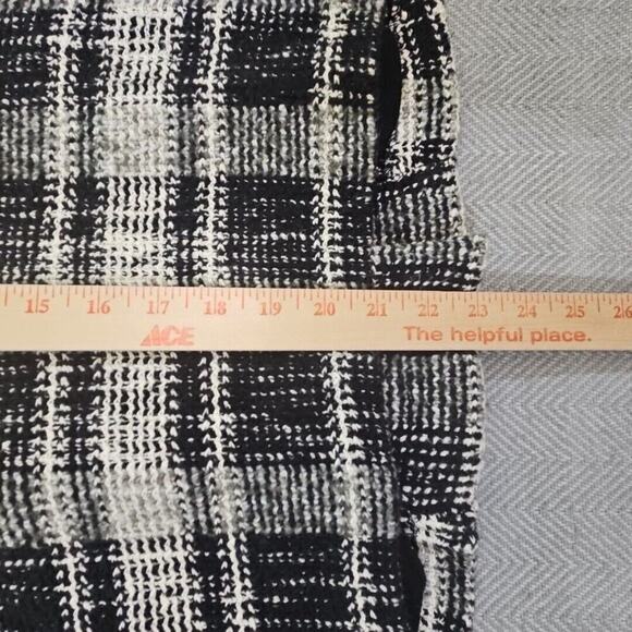 Lucky Brand Black Plaid Moto Knit Sweater Women's Size Medium Jacket Harper Y2K - Picture 16 of 16
